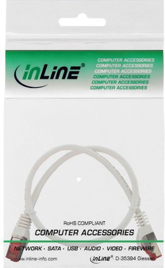 Intos Electronic S/FTP Cat.6 (Gigabit) Καλώδιο Δικτύου Ethernet 0.5m Λευκό
