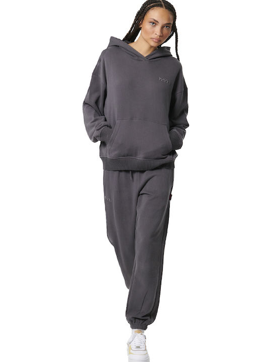 High Waist Sweatpants Wide Gray