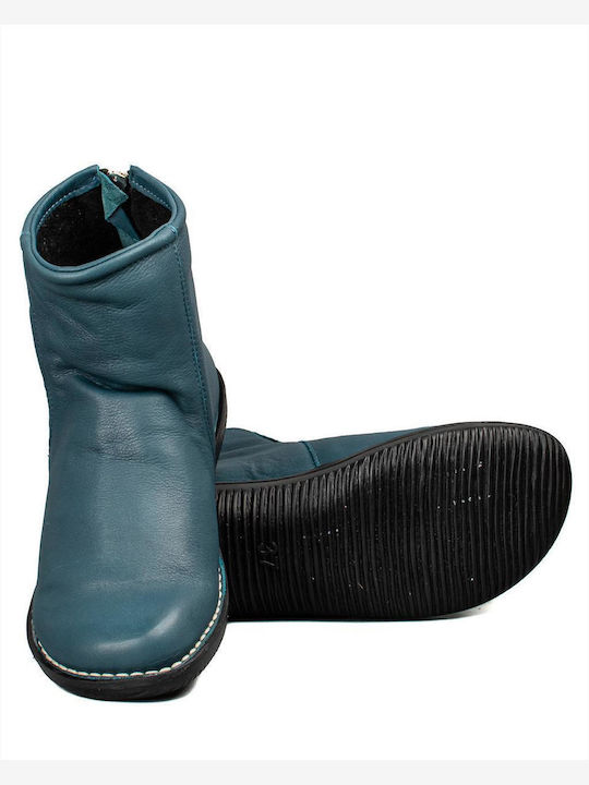 Minerva Leder Stiefeletten Damen Blau