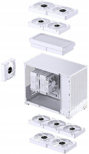 Jonsbo D32 STD Gaming Mini Tower Κουτί Υπολογιστή με Πλαϊνό Παράθυρο Λευκό