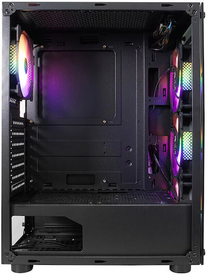 1STPLAYER V3-B RGB Геймърско Midi Tower Компютърна Кутия с Страничен Прозорец Черна