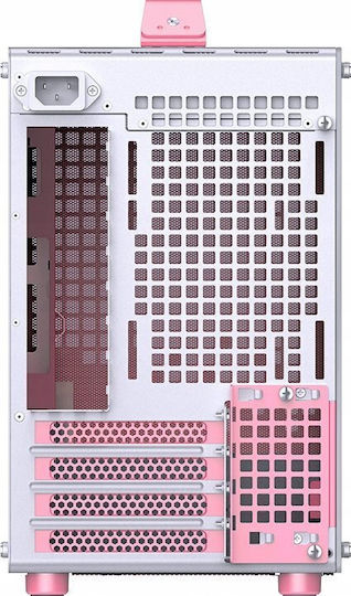 Jonsplus Z20 Gaming Mini Tower Κουτί Υπολογιστή με Πλαϊνό Παράθυρο White/Pink