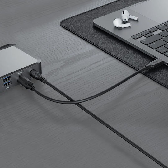 Alogic Universal Dual 4K Dockin USB-C Docking Station with DisplayPort 4K PD Ethernet and Support for 2 Monitors Gray
