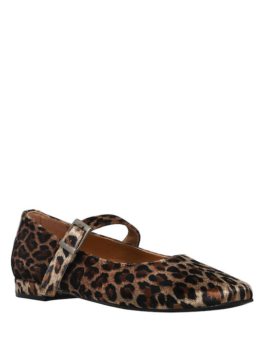 Kalogirou Leopard Ballerinas Brown