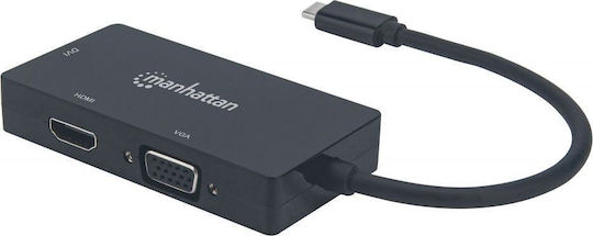 Manhattan USB-C Docking Station mit HDMI Schwarz (152983)
