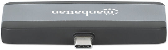 Manhattan USB-C Докинг станция с HDMI 4K PD Сив (190404)