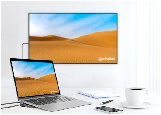 Manhattan USB-C Docking Station με HDMI/DisplayPort 4K PD Ethernet (190305)