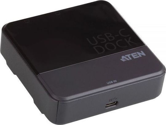 Aten USB-C Dockingstation für Laptops mit HDMI 4K und Bildschirmverbindungen 2 Monitore Schwarz (UH3233)