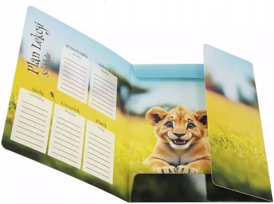 A4 Wild Animal Staple Folder Elastic Band Fol10/100