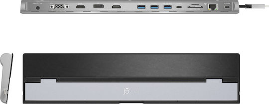 J5 Create USB-C Docking Station mit HDMI/DisplayPort 4K PD Ethernet Schwarz (JCD543-N)