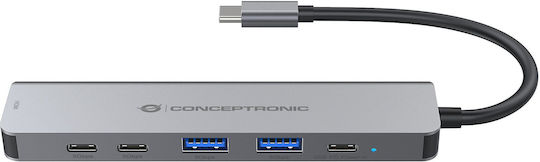 Conceptronic USB-C Docking Station με HDMI 4K PD Γκρι (DONN33G)