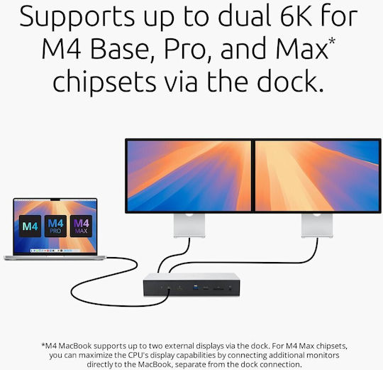 Kensington Thunderbolt 5 Docking Station with 4K PD Ethernet and Support for 3 Monitors White (K35201EU)