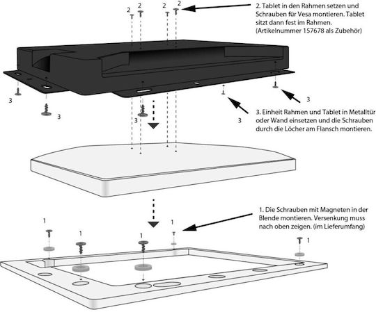 Ramă de montare îngustă neagră pentru afișaj tactil tabletă Allnet 14 inch Zbh