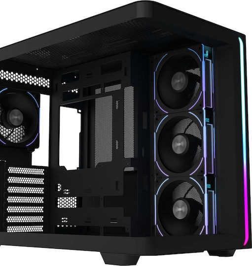 FSP/Fortron M580 Plus Gaming Middle Tower Carcasă Calculator cu Fereastră Laterală și Iluminare RGB Negru