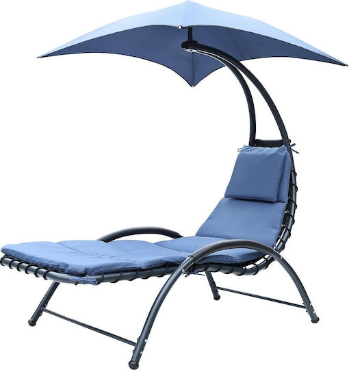 Saska Garden Ξαπλώστρα-Πολυθρόνα Παραλίας Μπλε 200x125x180εκ.