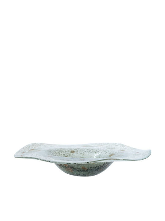 Artekko Twilight Διακοσμητική Πιατέλα Γυάλινη Γκρι 35x35x7.5εκ.