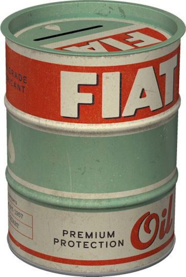 Nostalgischer Metallischer Sparbüchse Öl Fass fiat Premium Schutz Öl