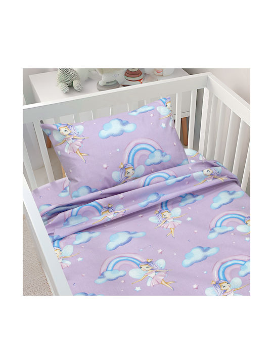 Lino Home Baby Sheets Set Crib Cotton Beige 120x180cm