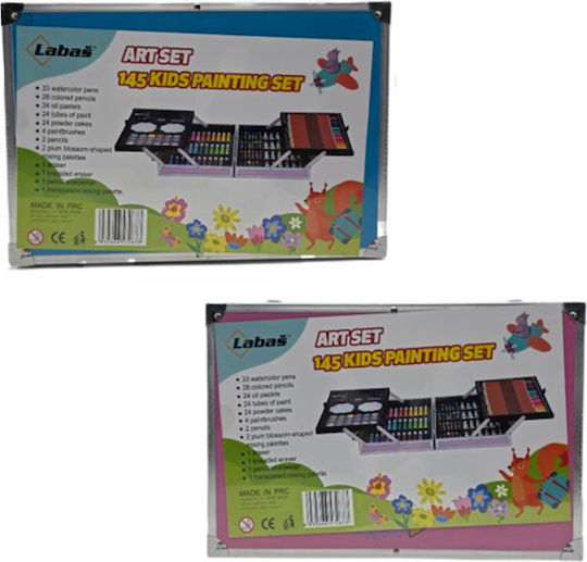 Painting Set in Case Pink 34x23.5cm 145pcs