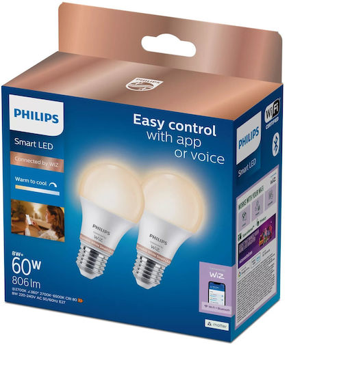 Philips Smart Bulbs LED for Socket E27 2pcs