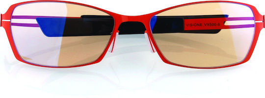 Arozzi Gaming-Brille Visione Vx-500 Orange Orange-schwarze Gestelle Bernsteinfarbene Gläser