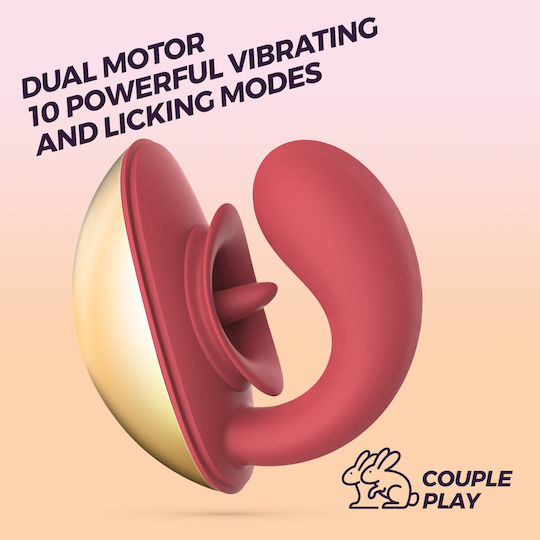Arcane Vibrator for Couples 10cm Red Gold