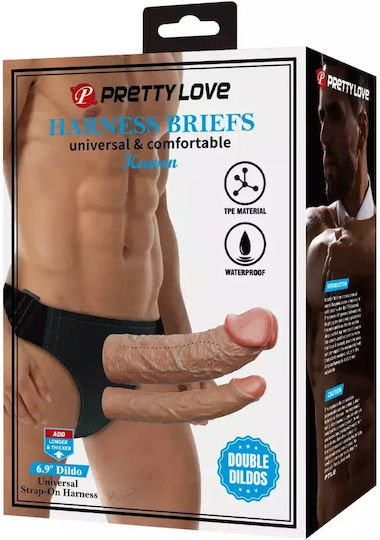Pretty Love Keaven Harness Briefs Double Dildos