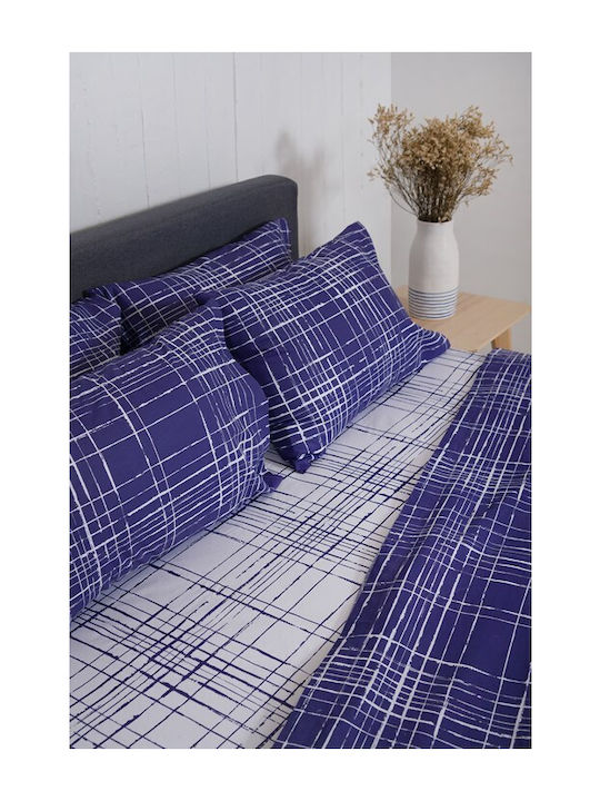 Naf Naf Summit Σετ Σεντόνια King Size με Λάστιχο 240x270εκ. Pacific Blue (4τμχ)