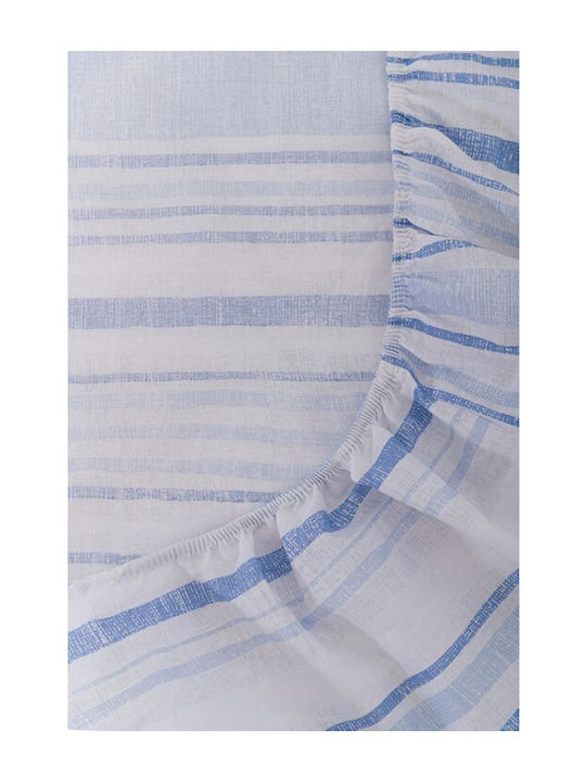 Naf Naf Sheet Sets King Size with Elastic 240x270cm. Summit Blue 4pcs