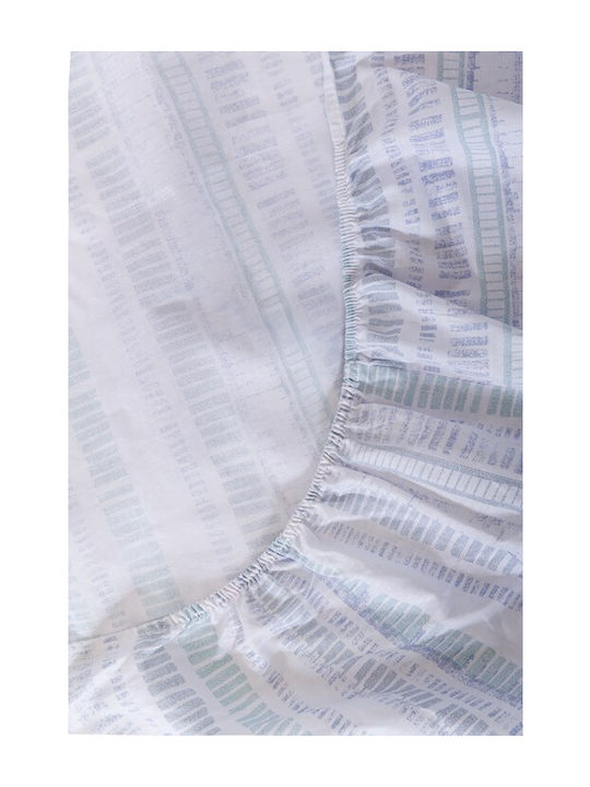 Naf Naf Sheet Sets King Size with Elastic 240x270cm. Summit Blue 4pcs