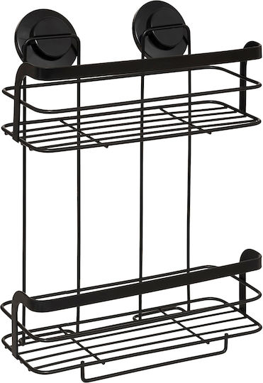 5Five An der Wand montiert Badezimmerregal Metallisch 25.5x12x34cm Schwarz 5Five An der Wand montiert Badezimmerregal Metallisch 25.5x12x34cm Schwarz