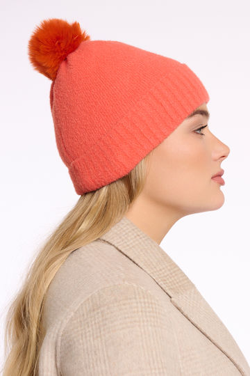 Beanie Unisex Beanie Knitted in Orange color
