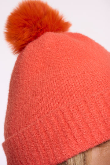 Beanie Unisex Beanie Knitted in Orange color