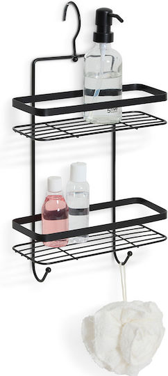 5Five Wall Mounted Bathroom Shelf Metallic 25.5x12x31cm Black