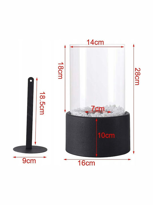 Focar Interior din metal Negru 28x16x10cm