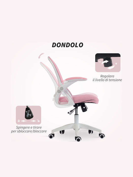 Vinsetto Scaun De Birou Cu Brațe Reglabile Roz