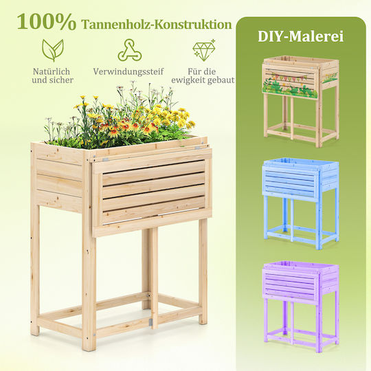 Costway Planter Box Lemn Natural 63x67x74cm.