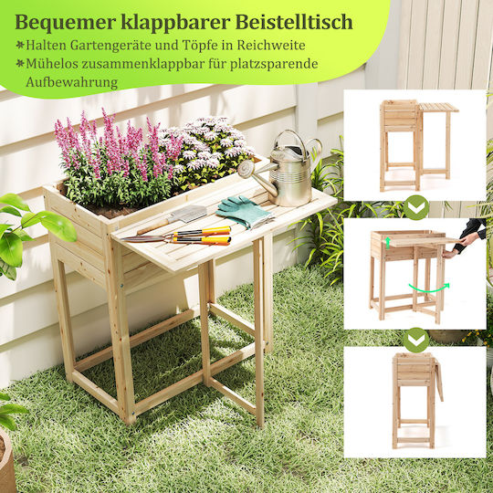 Costway Planter Box Lemn Natural 63x67x74cm.