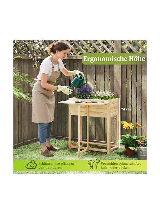 Costway Blumenkasten Hölzernes Natural 63x67x74cm.
