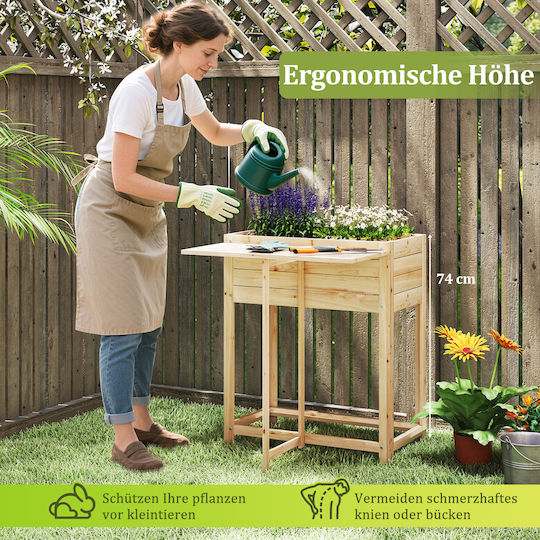 Costway Planter Box Lemn Natural 63x67x74cm.