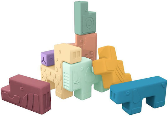 Miniland Rubber Animal Building Blocks For 1.5+ Years 10 Pieces