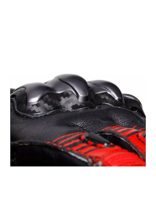 Dainese Fiero Χειμερινά Ανδρικά Γάντια Μηχανής Δερμάτινα Metal Black/Red-Lava/White