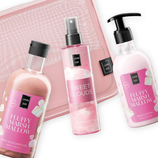 Lavish Care Fluffy Marshmallow Skin Care Set for Moisturizing & Body Cleaning Fluffy Marshmallow Pink 4pcs