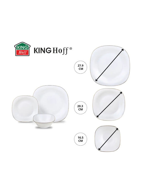 KING Hoff Бял Стъкло Сервизи за хранене 18бр