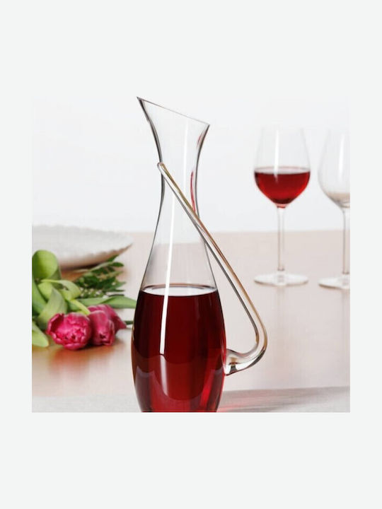 Secret de Gourmet Decantor Din Sticlă Pentru Servirea Vinului 17 Cm Cu Dop Și Pahare Transparente 1100 Ml
