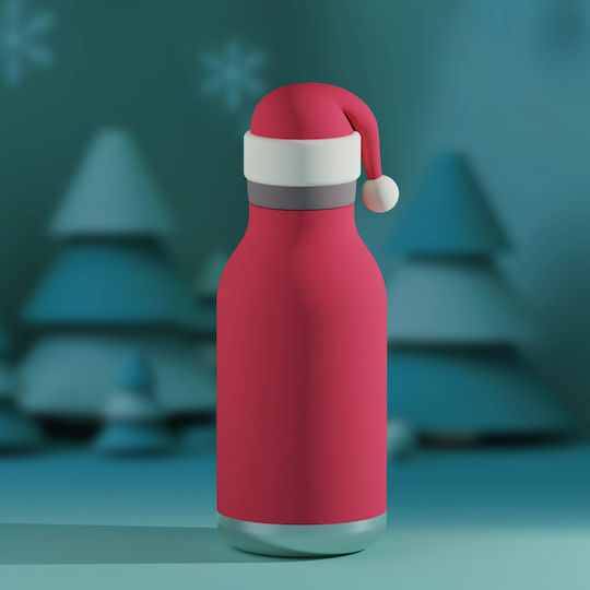 Asobu Stainless Steel Kids Water Bottle Thermos with Straw Asobu Bestie Santa 460ml