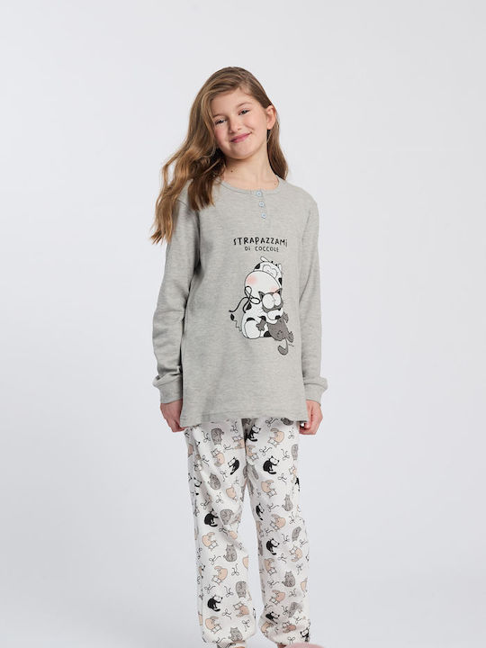 Crazy Farm Kids Nightwear Winter Cotton Gray