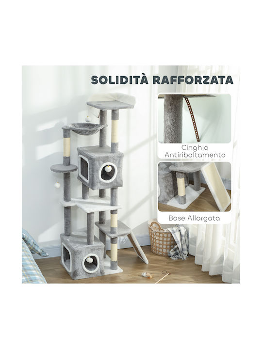 Pawhut Δέντρο Ονυχοδρόμιο Γατόδεντρο Γκρι 48x40x165εκ.