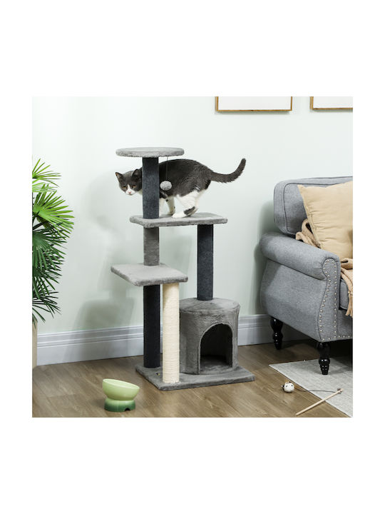 Pawhut Stâlp pentru zgâriat pisici Copaci pentru pisici Gri 30x30cm