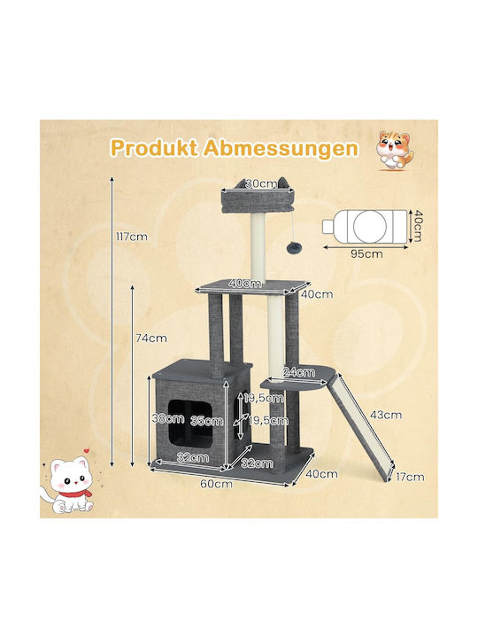 Costway Scratching Post Cat Trees Gray